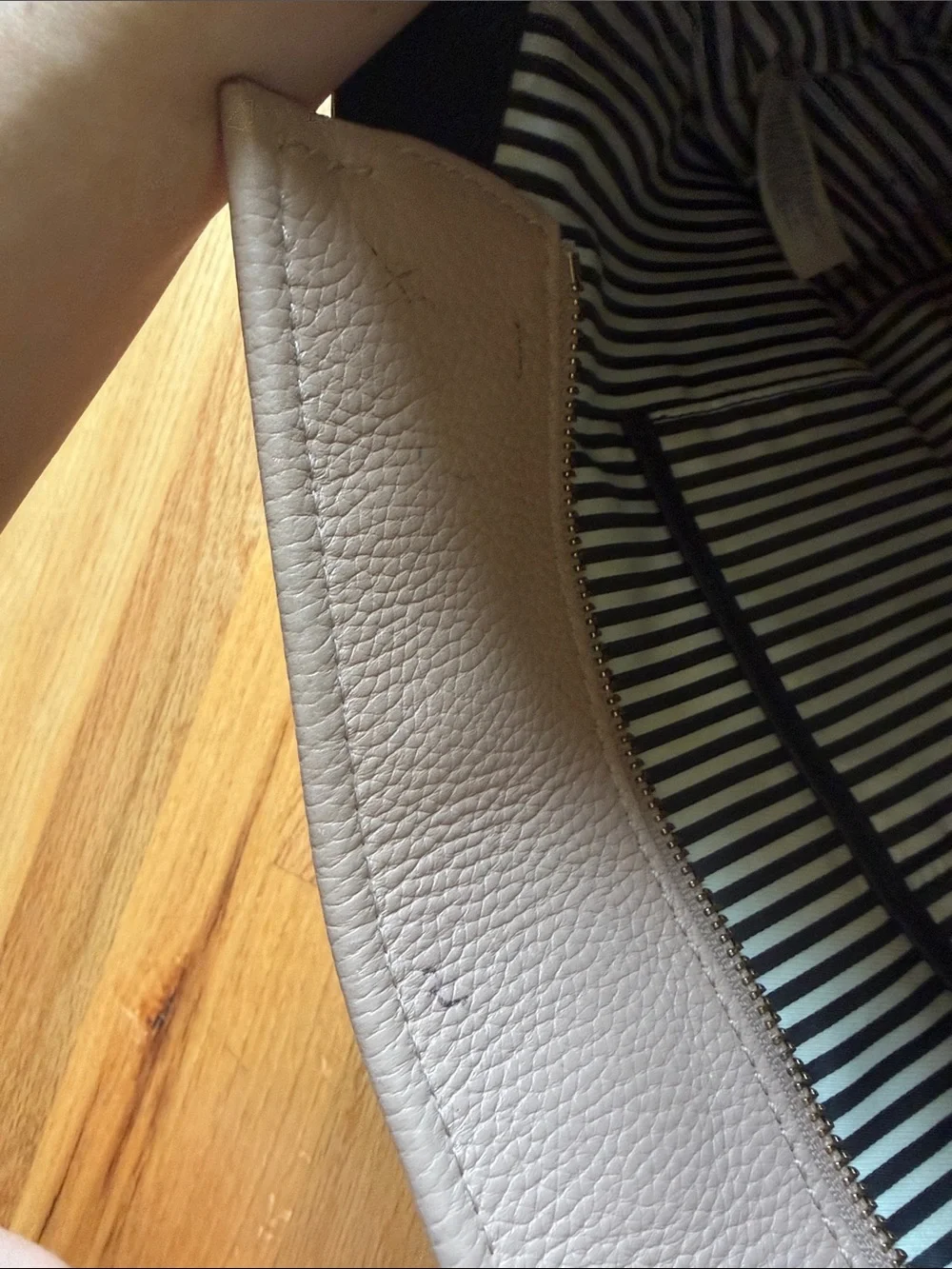 kate spade Two-Tone Pebbled Leather Tote in Black & Blush purse